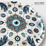 Navy Blue Floral Quran Verse Ramadan Decorative Charger Plate - MintiHome