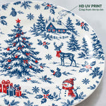 Christmas Decorative Charger Plate – Gold Snowflake Holly - MintiHome