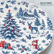 Christmas Decorative Charger Plate – Gold Snowflake Holly - MintiHome