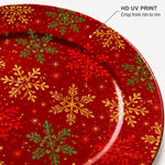Christmas Green Icons Charger Plate - Trees and Gifts - MintiHome
