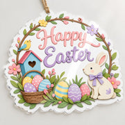 Rustic Easter Bunny Wood Egg Acrylic Hanging Decor – Farmhouse - MintiHome