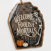 Whimsical Halloween Ghost MDF Wood Hanging Wall Decor – Pumpkin - MintiHome