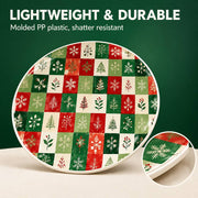 Holly Pinecone Tartan Patchwork Christmas Charger Plate for Dinner - MintiHome