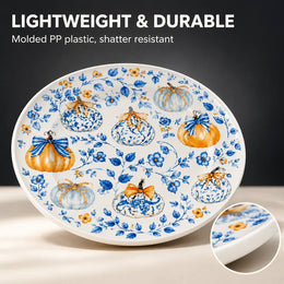 Thanksgiving Botanical Wildflower Charger Plate with Gold Rim & Acorns, Watercolor Fall Table Decor - MintiHome
