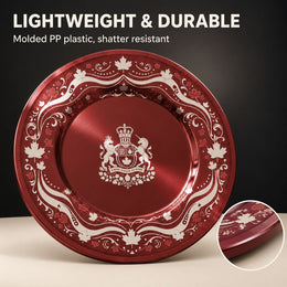 Canada Day Decorative Plastic Plate – Maple Leaf Crest - MintiHome