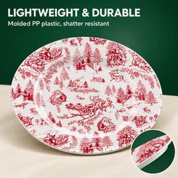 Christmas Cardinal and Holly Charger Plate – Botanical Holiday Table Set - MintiHome