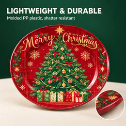 Christmas Decorative Charger Plate – Gold Snowflake Tree - MintiHome