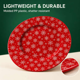 Christmas Green Gingham Charger Plate - Snowflake Cottage - MintiHome