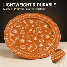 Thanksgiving Charger Plate with Rich Terracotta Finish - MintiHome