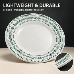 Sage Green Floral Charger Plate with Gold Filigree – Vintage Dinner Plate Set - MintiHome