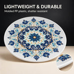 Navy Blue Floral Quran Verse Ramadan Decorative Charger Plate - MintiHome