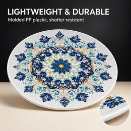 Teal Terracotta Ornamental Damask Ramadan Decorative Charger Plate - MintiHome