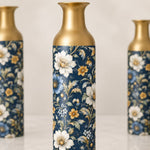 Amber Scroll Metal Flower Vase – Cream Acanthus Scroll Vine - MintiHome