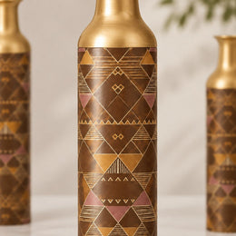 Sand Lattice Metal Flower Vase – Aubergine Gold Triangle - MintiHome