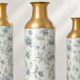 Persian Posy Metal Flower Vase – Navy Peony Chinoiserie - MintiHome