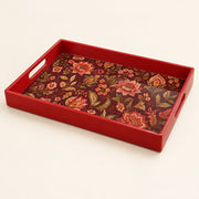Pink Teal Mandala Scroll Plastic Serving Tray – Folk Bloom - MintiHome
