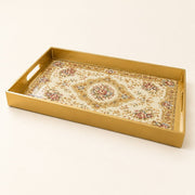 Ramadan & Eid al-Fitr Plastic Serving Tray – Pink Rose Medallion - MintiHome