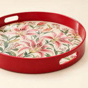 Pink Lily Floral Plastic Serving Tray – Soft Bloom - MintiHome