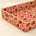Christmas Decorative Plastic Serving Tray – Checker Snowflake Holly - MintiHome