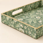 Blue Wildflower Plastic Serving Tray – White Daisy Border - MintiHome