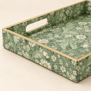 Blue Wildflower Plastic Serving Tray – White Daisy Border - MintiHome