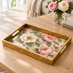 Wedding Decorative Glass Serving Tray – Open Tulip Bunch - MintiHome