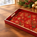 Christmas Cardinal Bird & Tree Glass Serving Tray – Holiday Platter - MintiHome