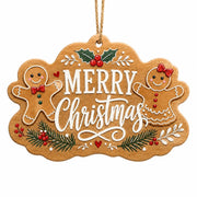 Christmas Gingerbread Couple Wood Wall Decor – Calligraphy Art - MintiHome
