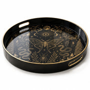 Mystic Black Gold Plastic Serving Tray – Moth Snake Beetle - MintiHome