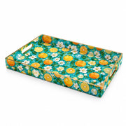 Orange Blossom Serving Tray - Turquoise Citrus Decor - MintiHome