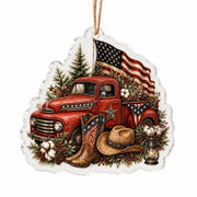 Patriotic Red Truck Acrylic Hanging Wall Decor – Cowboy - MintiHome
