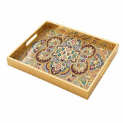 Persian Mandala Glass Serving Tray – Ruby Emerald Gold - MintiHome
