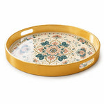Pink Teal Mandala Scroll Plastic Serving Tray – Folk Bloom - MintiHome