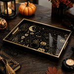 Elegant Halloween Decorative Tray with Gold Accents - MintiHome