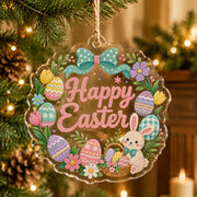 Easter Egg Bunny Acrylic Hanging Wall Decor – Spring Wreath - MintiHome