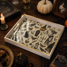 Halloween Decorative Tray with Vintage Gothic Artwork - MintiHome