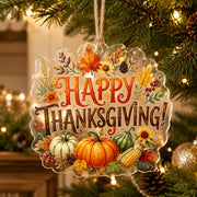 HAPPY THANKSGIVING Acrylic Hanging Wall Decor with Pumpkin Harvest - MintiHome