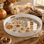 Autumn Floral Plastic Serving Tray – Pumpkin Botanical - MintiHome
