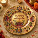 Gold Diwali charger plate with 