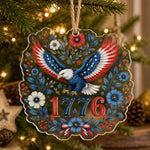 Patriotic 1776 Eagle Acrylic Hanging Wall Decor with American Flag - MintiHome
