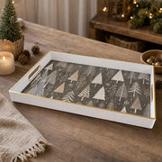White Gold Vintage Christmas Tree Tray Weathered Wood Holiday - MintiHome