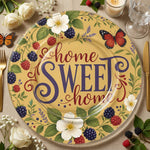 Home Sweet Home Decorative Plastic Plate – Berry Floral - MintiHome