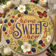 Home Sweet Home Decorative Plastic Plate – Berry Floral - MintiHome