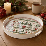 Christmas Folk Art Plastic Serving Tray – Reindeer Tree - MintiHome