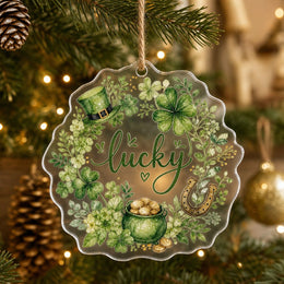 Lucky Four Leaf Clover Acrylic Hanging Wall Decor – Irish Charm Sign - MintiHome