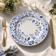 Blue and White China Floral Charger Plate – Delft Ceramic Underplate for Wedding & Dinner - MintiHome