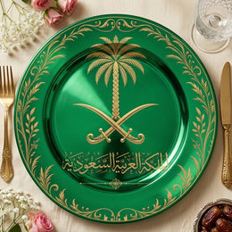 Saudi Heritage Decorative Plastic Plate – Palm Swords - MintiHome