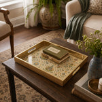 William Morris Floral Glass Serving Tray Gold Frame - MintiHome