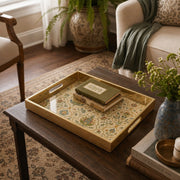 William Morris Floral Glass Serving Tray Gold Frame - MintiHome