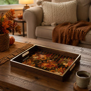 Pumpkin Plaid Fall Harvest Decorative Serving Tray, Glass - MintiHome